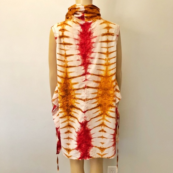 Rare Unique Vintage Tie Dye Boho Oversized Lagenlook Artsy Pattern Top Dress. - Picture 3 of 15